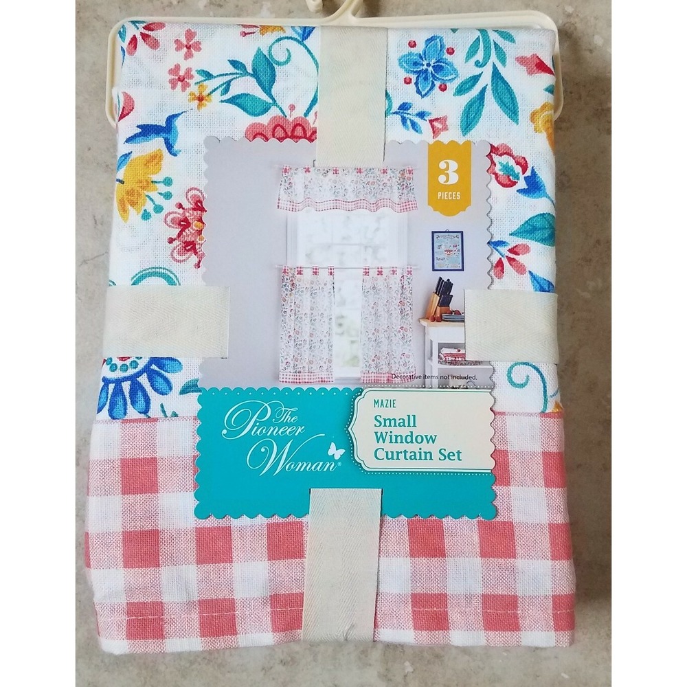 Pioneer‎ Woman Sweet Mazie Floral Small Window Curtain & Valance Set 3pc New